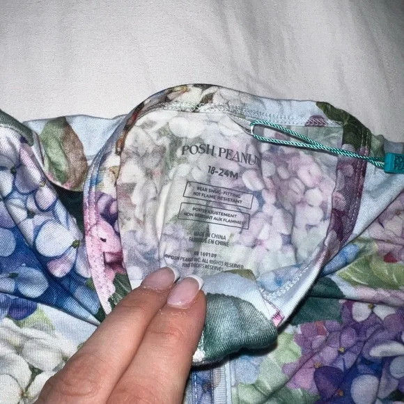 🆕 Posh Peanut Toddler Convertible Pajamas Kara Floral - Picture 4 of 7